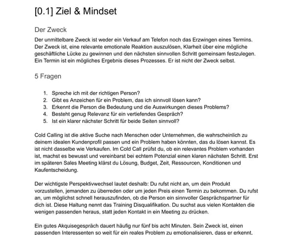 [0.1] Ziel & Mindset