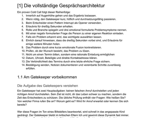 [1] Die vollständige Gesprächsarchitektur