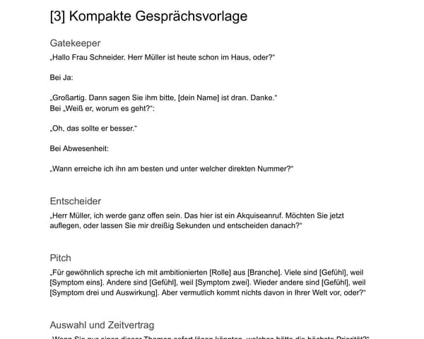 [3] Kompakte Gesprächsvorlage