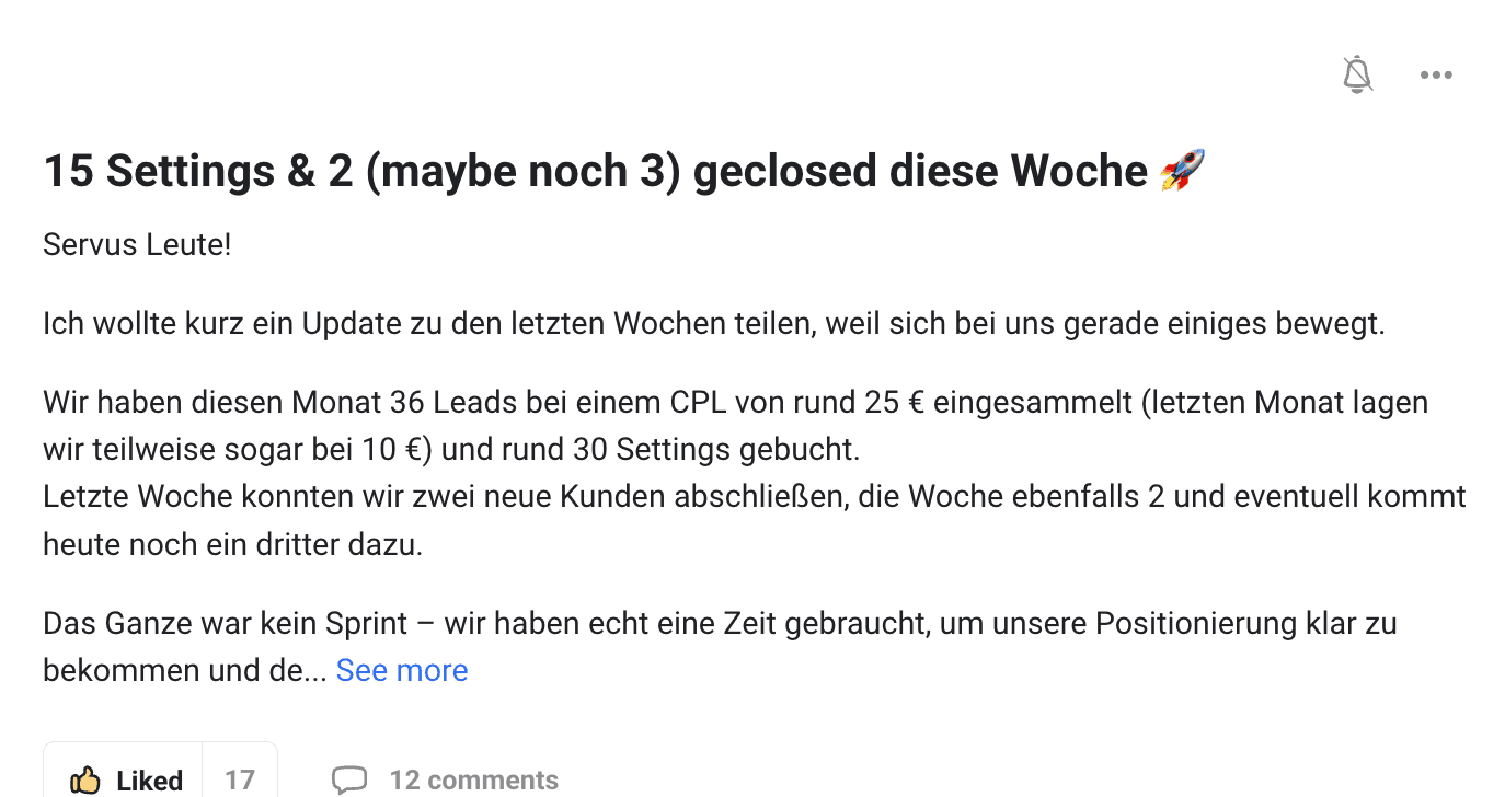 15 Settings und 2 Closes