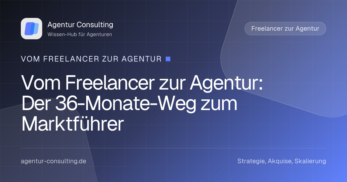 Vom Freelancer zur Agentur: Der 36-Monate-Weg zum Marktführer